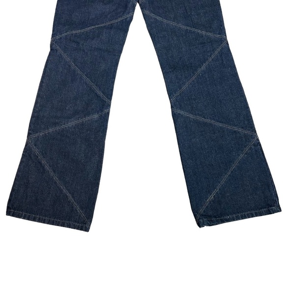 DKNY Wide Leg Jeans W/Gold Zig Zag Threading Sz.6 - Picture 9 of 16